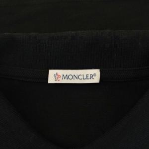 MONCLER MAGLIA POLO MANICA CORTA ポロシャツ カットソー 鹿の子 半袖 ワッペン M 黒