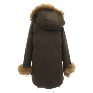GRACE CONTINENTAL ダウンコート 36 裾ドロスト トグルボタン フェイクファー フード ミドル ハーフ丈 カーキ /AE