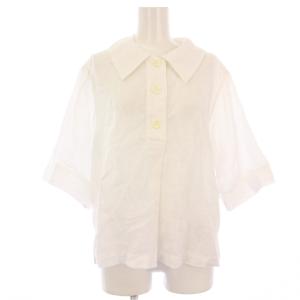 24SS LINEN VOILE シャツ ブラウス 五分袖 リネン 1 白 578-4152005 /TK