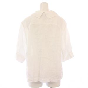 MARGARET HOWELL 24SS LINEN VOILE シャツ ブラウス 五分袖 リネン 1 白 578-4152005 /TK