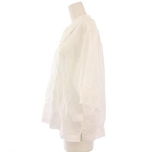 MARGARET HOWELL 24SS LINEN VOILE シャツ ブラウス 五分袖 リネン 1 白 578-4152005 /TK