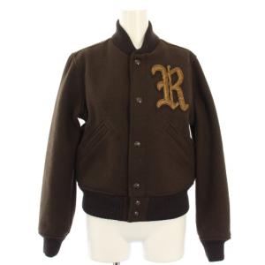 ウールブレンド ツイル レターマン ジャケット XS ブラウン