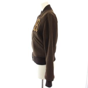 POLO RALPH LAUREN ウールブレンド ツイル レターマン ジャケット XS ブラウン