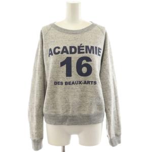23AW ACADEMIEスウェット トレーナー ロゴ プリント グレー 紺 ネイビー 23070900038040