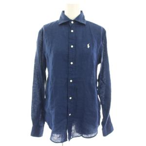 リラックスドフィット RELAXED FIT シャツ ブラウス 長袖 ポニー刺繍 タグ付き 麻 リネン