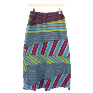 AD2003 フレアスカート イージー マキシ ロング ウエストゴム ストレッチ ストライプ柄 ボーダー柄