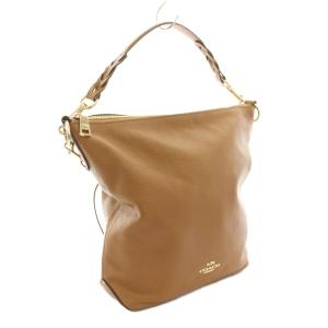 COACH アビーダッフル2wayショルダーバッグ ハンドバッグ レザー キャメル F31507 /YT