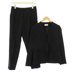 コンフォートリュクスカラーレスジャケット パンツ セットアップ ノーカラー シングル 総裏地 テーパード