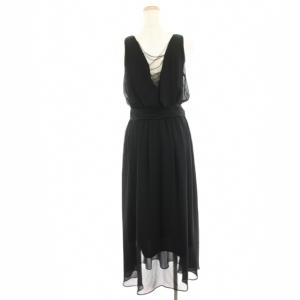 Ameri VINTAGE ROMANTIC ROPE DRESS ワンピース マキシ ロング ノースリーブ リボン レース切替 S