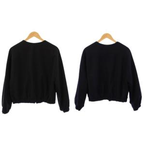 ADORE リバーシブルウールジャケット ノーカラー ブルゾン アウター ショート丈 ジップアップ ウール 38 紺