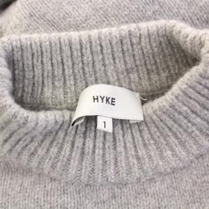 HYKE ニット セーター 長袖 ハイネック ストレッチ 無地 ウール 1 グレー /BB