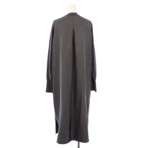 JOSEPH ワンピース ミモレ ロング 長袖 Vネック ニット 切替 ウール S グレー /BB