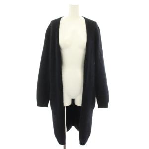 シャギーニットカーディガン トッパー ロング 長袖 M 黒 ブラック 631601430700 /YT