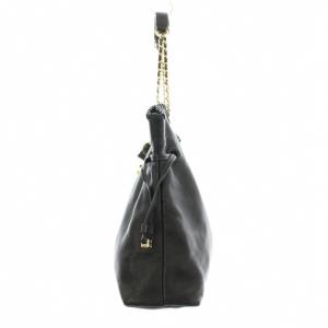 TORY BURCH マリオン スラウチー トートバッグ ショルダーバッグ チェーン レザー ロゴ チャーム 黒 ブラック /KU