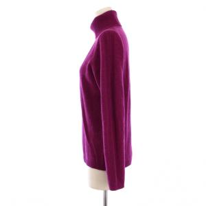 Aquascutum ニット セーター 長袖 タートルネック カシミヤ 8 パープル /BM