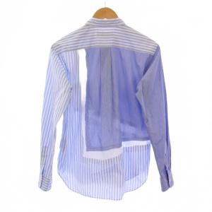 Comme des Garçons Homme Deux AD2021 カジュアルシャツ 長袖 レギュラーカラー ストライプ柄 XS 水色 ライトブルー /BB