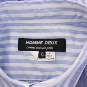 Comme des Garçons Homme Deux AD2021 カジュアルシャツ 長袖 レギュラーカラー ストライプ柄 XS 水色 ライトブルー /BB