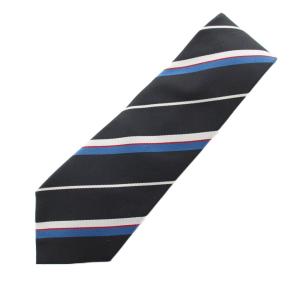 ネクタイ レギュラータイ レジメンタルストライプ 黒 ブラック 青 ブルー /YT