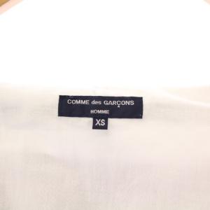 COMME des GARCONS HOMME AD2021 ジップフーディーシャツ チェック柄 リネン XS ホワイト