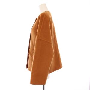 HERMES 23SS カシミヤショートコート 34 ブラウン 3E0109DZ