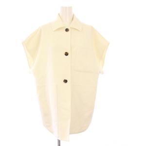 25SS ノースリーブジャケット カシミヤ 34 ホワイト 5E0235DC