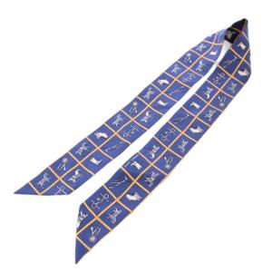 HERMES ツイリー Couverture et Tenues de Jour スカーフ ネイビー