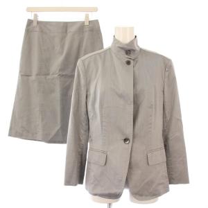 セットアップ スタンドカラージャケット アウター ショート丈 タイトスカート ひざ丈 38 42 グレー