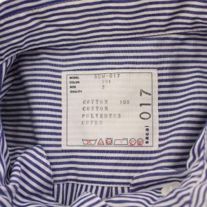 sacai カジュアルシャツ 長袖 レギュラーカラー ニット 切替 ストライプ柄 2 紺 ネイビー /BB