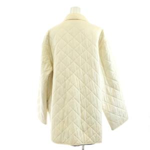 Salvatore Ferragamo キルティングジャケット 中綿 裏地ヒョウ柄 シルク 絹 アウター L アイボリー /AN41