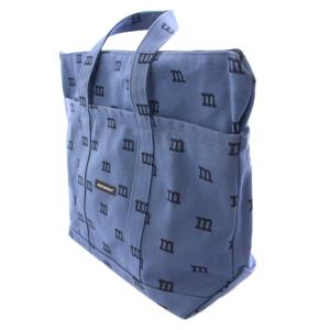 marimekko LOGOMANIA ロゴマニア トートバッグ ハンドバッグ キャンバス バイカラー 青 ブルー 黒 ブラック
