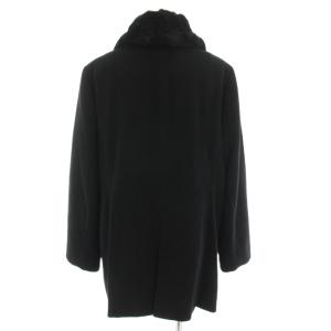 BURBERRY LONDON ステンカラーコート アウター ラビットファー アンゴラ 裏地チェック柄 13 黒 ブラック FN121-870-09