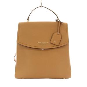 トンプソン リュックサック デイバッグ フラップ レザー ロゴ チャーム キャメル K4408 /KU