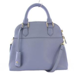 ケーツー ニワットAY 2WAY ハンドバッグ ショルダーバッグ フェイクレザー ロゴ 水色 ライトブルー