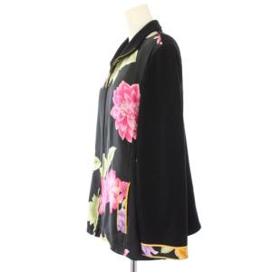 LEONARD FASHION 中綿ジャケット ブルゾン 花柄 ジップアップ アウター 13AR 黒 0341401 /TK