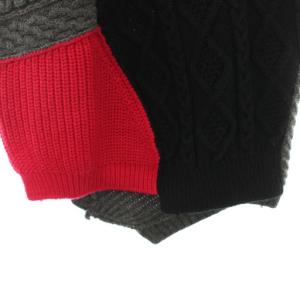 kolor クレイジーパターンVネックニット ベスト アシンメトリー 3 ピンク ブラック