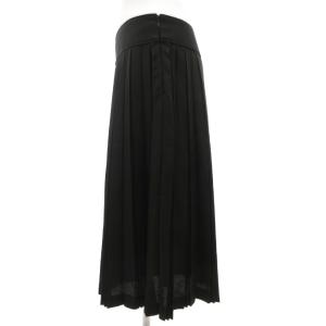 BURBERRY LONDON プリーツスカート フレア 40 ひざ丈 黒 ブラック /GV