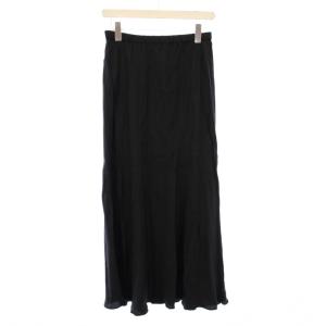 AP STUDIO 23SS フィブリルキュプラスカート フレア イージー マキシ ロング 無地 ワンカラー 38 黒 ブラック