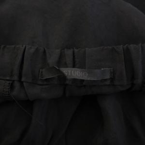 AP STUDIO 23SS フィブリルキュプラスカート フレア イージー マキシ ロング 無地 ワンカラー 38 黒 ブラック