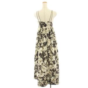 COCO DEAL 水彩フラワーベアキャミドレス キャミワンピース マキシ ロング 花柄 プリント 1 茶 ブラウン ベージュ