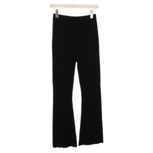 EVERYDAY I LIKE TEXリブレギンスパンツ イージー フレア ウエストゴム ウール F 黒 ブラック 21030500818030