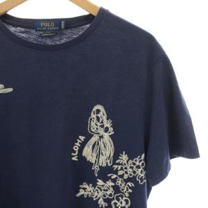 POLO RALPH LAUREN CUSTOM SLIM FIT Tシャツ カットソー ハワイ限定 半袖 刺繍 L 紺 ネイビー 710751482001