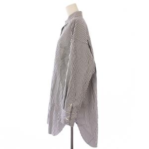 AP STUDIO ロングストライプシャツ ブラウス 長袖 レギュラーカラー バイカラー F 紺 ネイビー 白 ホワイト 22050586208010