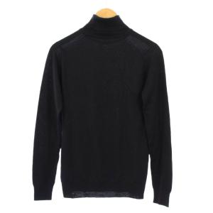JOHN SMEDLEY ニット セーター 長袖 タートルネック 無地 ウール L 黒 ブラック /BB