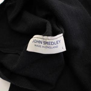 JOHN SMEDLEY ニット セーター 長袖 タートルネック 無地 ウール L 黒 ブラック /BB