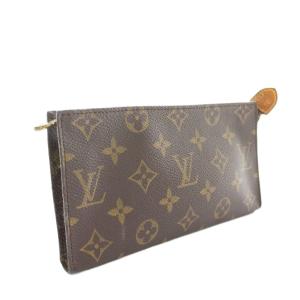 LOUIS VUITTON モノグラム バケットGM ポーチ PVCレザー 茶 ブラウン M42236 /YT OH