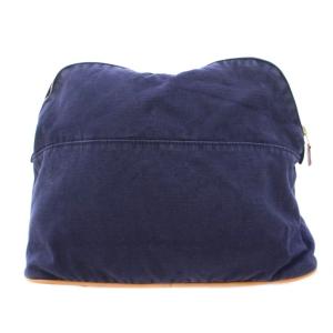 HERMES ボリードGMキャンバスポーチ バス用 Hロゴ 紺 ネイビー /BB OH