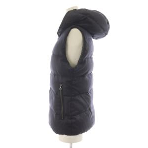 DUVETICA FEBEDUE ダウンベスト ジップアップ フード ウール アウター 38 紺 ネイビー D91100U