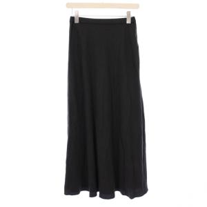 フィブリルマーメイドフレアスカート イージー マキシ ロング ウエストゴム 無地 36 黒 ブラック 25060912404130