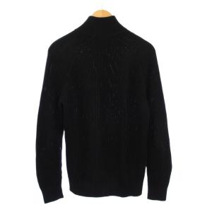 A/X ARMANI EXCHANGE リブニット セーター 長袖 ハイネック サイドファスナー 無地 ストレッチ XS 黒 ブラック /BB