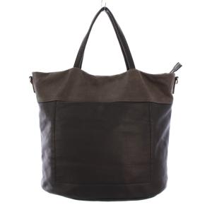 トートバッグ ハンドバッグ レザー バイカラー 黒 ブラック チャコールグレー /BB